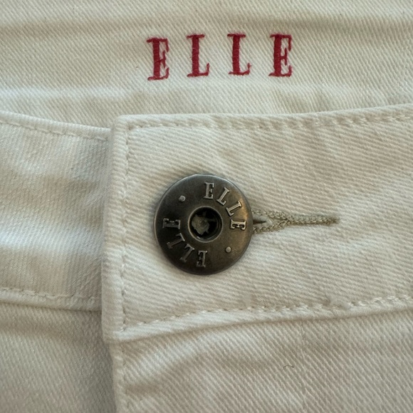 Elle Women’s Size 16 White Denim Mid Rise Cropped Pants Capris Jeans - Picture 5 of 11